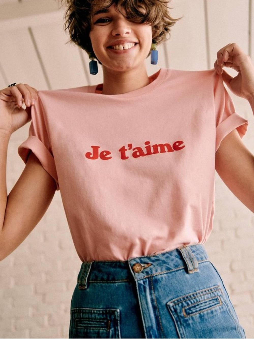Sezane 'Je t'aime Le Dimanche' Graphic Cotton Tee Shirt | 4